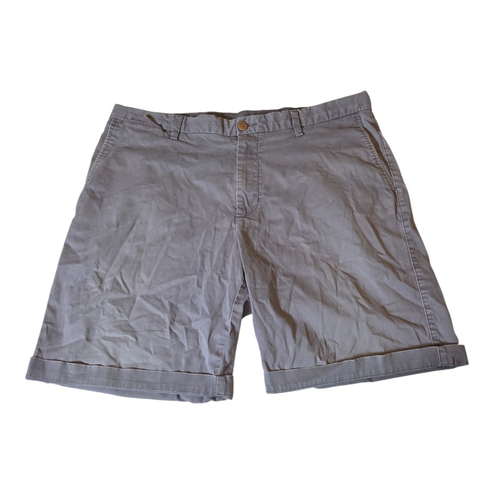 Tommy Bahama Mens Size 38 Gray Chino Shorts Stretch Cotton Cuffed Casual